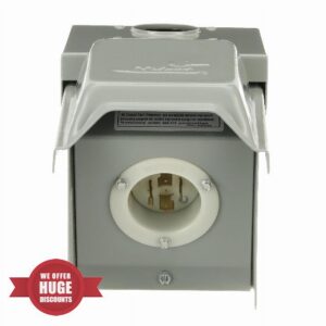 Midwest 30A Power Inlet • Weatherproof Enclosure • Compact Design                                                          U030NNP • 120/240V 10KAIC • L14-30 Receptacle • NEMA 3R Galvanized Steel • Factory Assured Terminations • Padlockable