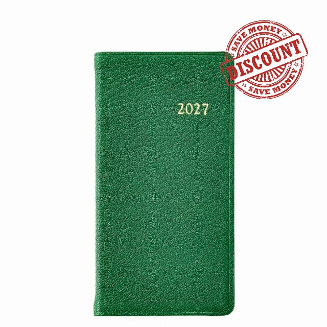 Graphic Image 2027 6"Pocket Datebook - Goatskin Leather Bound - USA