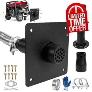 Generator Exhaust Extension Silencer Kit w/ 3 Adapters & Mounting Plate                                                          Improved Based on Market Feedback New 42" 304 Hose Thickest & Longest Fits All Portable Generators Reduces Exhaust Noise 85%