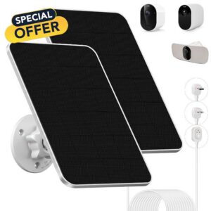 2 Pack Solar Panel Charger for Arlo Essential