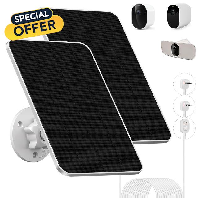 2 Pack Solar Panel Charger for Arlo Essential
