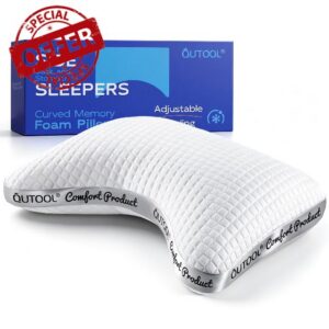 QUTOOL Cooling Crescent Side Sleeper Pillow