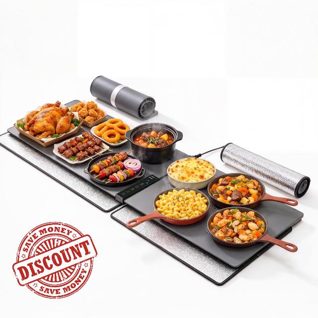 Food Warming Mat with Heat-Resistant Pads