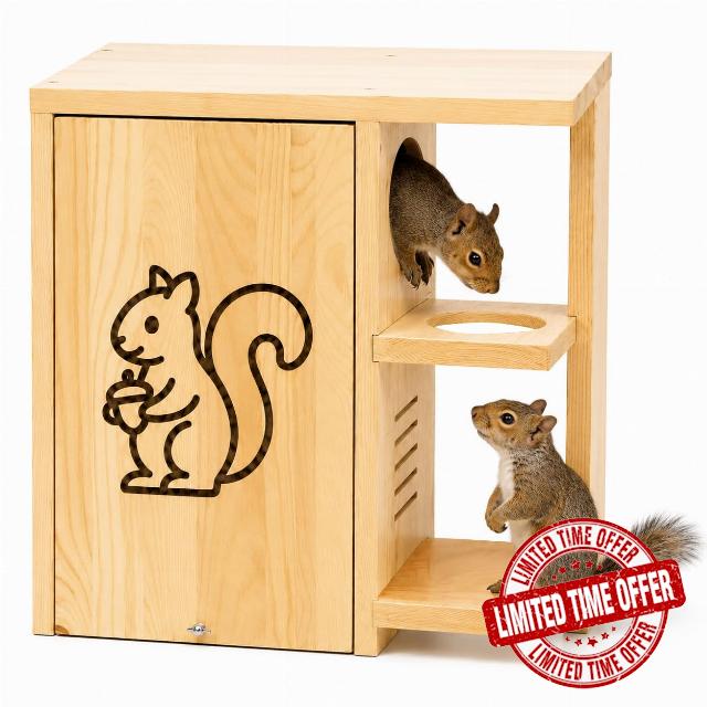 Outdoor Widened Squirrel Nest Box w/Porch & Platform