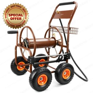 WERMAH Hose Reel Cart with Hose Guide