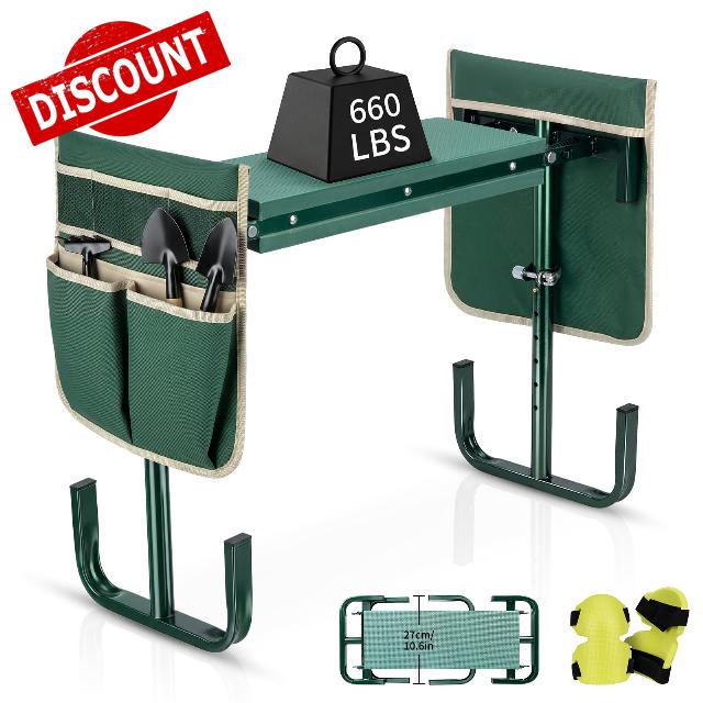 Adjustable Garden Kneeler and Seat with 5-Level Height