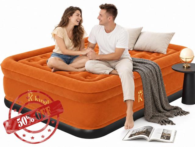 KINGJEERY Queen Air Mattress with Built-in Pump