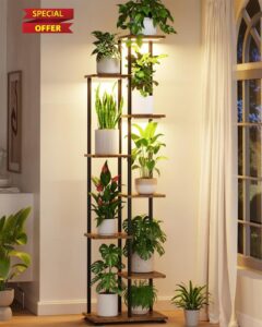 LASZOLA Plant Stand Shelf Tall Indoor with Grow Light