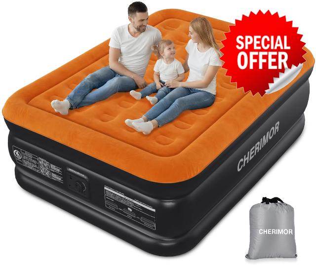 CHERIMOR Queen Air Mattress with Built-in Pump