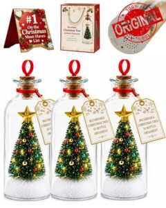 Recordable Christmas Tree Message in a Bottle Ornament with Voice Recording                                                          8 Inch Glass Keepsake Holiday Gift Featuring Audio Playback for Family Couples Friends Loved Ones Sentimental Home Deco