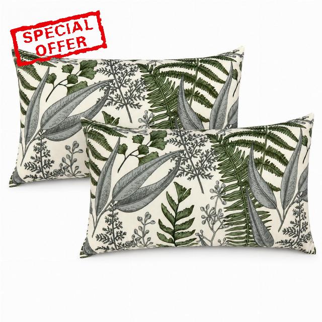 Outdoor Lumbar Pillows 12x20 2-Pack with Inserts