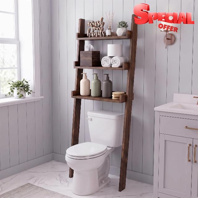 WOPITUES Over-the-Toilet Ladder Shelf