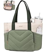 LOVEVOOK Puffer Tote Bag for Women, V-Quilted Puffy Teacher Tote Nurse Bag, Large Shoulder Laptop...