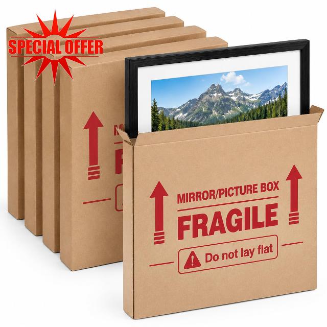 Tatuo 5 Pack 24 x 20 x 2" Picture Frame Shipping Box