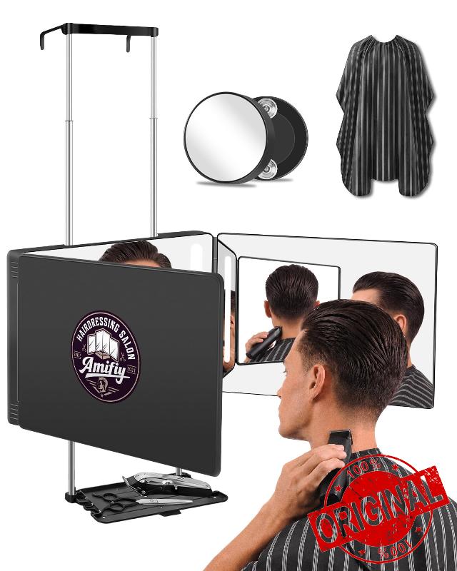 3 Way Mirror with Lights and Shelf