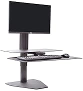 Perfect POSTURE Sit2Stand Standing Desk Converter with Dual Monitor Mount – 18” Height Adjustable...