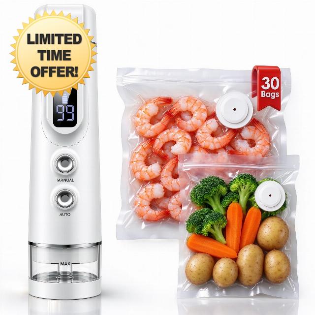 Vacuum Sealer for Food: 30 Reusable Bags