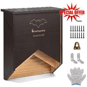 beitopamz Big Bat Box Large Double Chamber Wooden Bat House