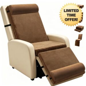 5-in-1 Full Recliner Cushion with Headrest & Footrest for Elderly                                                          Egg Crate Foam Seat Cushion with 27'' High Back and 2 Half Moon Pillows