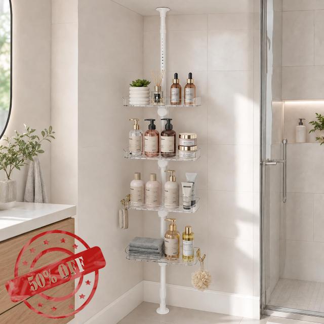4-Tier Shower Caddy Tension Pole