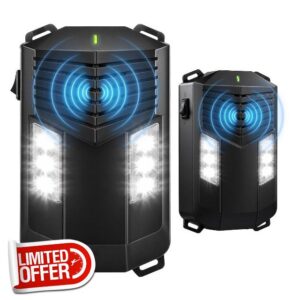 25-55kHz Battery-Powered Ultrasonic Rodent Repellent for Car Engines                                                          6 LED White Strobe Light