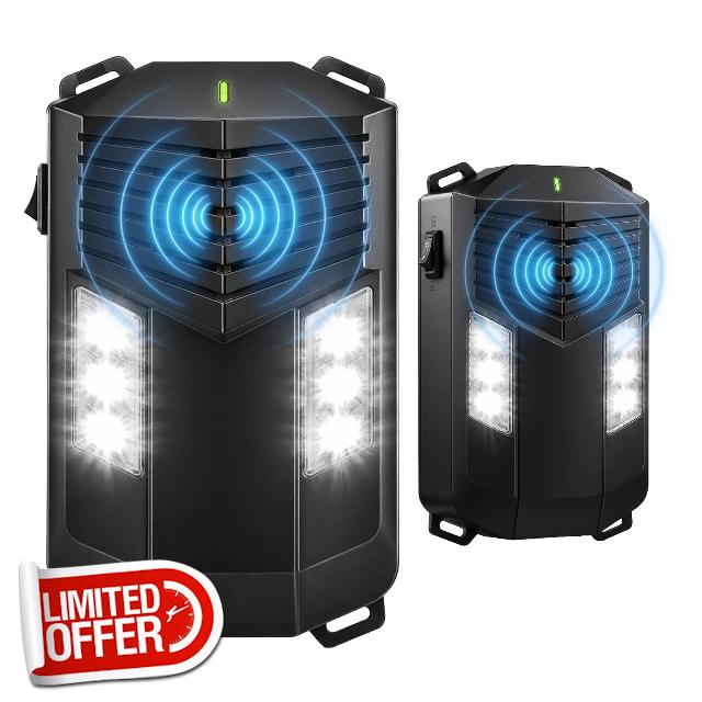 25-55kHz Battery-Powered Ultrasonic Rodent Repellent for Car Engines                                                          6 LED White Strobe Light
