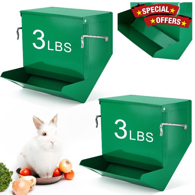 2 Pcs Rabbit Feeder for Cages