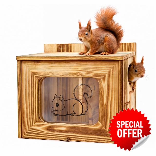 Large Wooden Squirrel House for Outside with Window