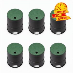 6‑Pack 6‑Inch Round Valve Box for Outdoor Gardens & Farms                                                          Durable PP for lawn & farm underground irrigation. Weather‑resistant