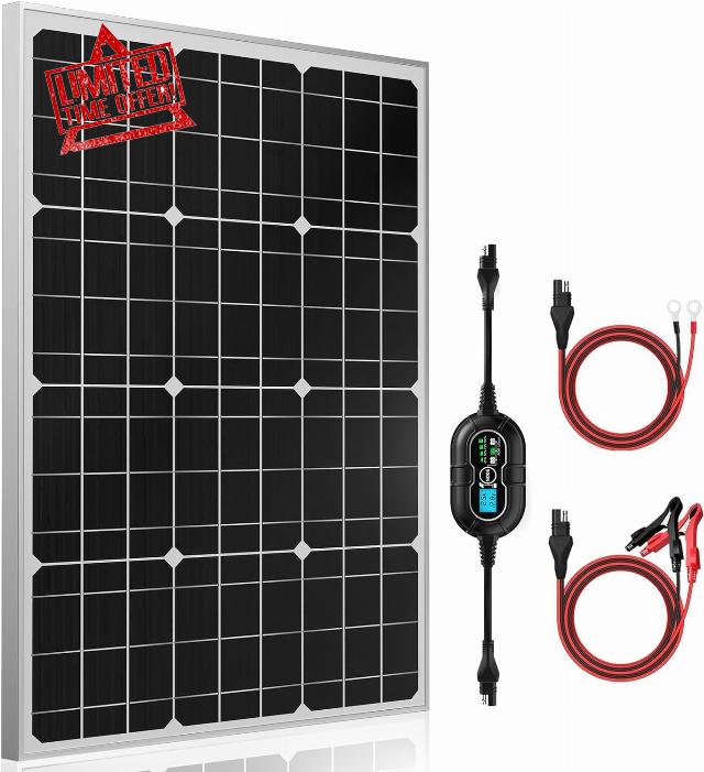 SUNER POWER 50W 12V Solar Panel Battery Trickle Charger Maintainer Kits                                                          10A MPPT Charge Controller