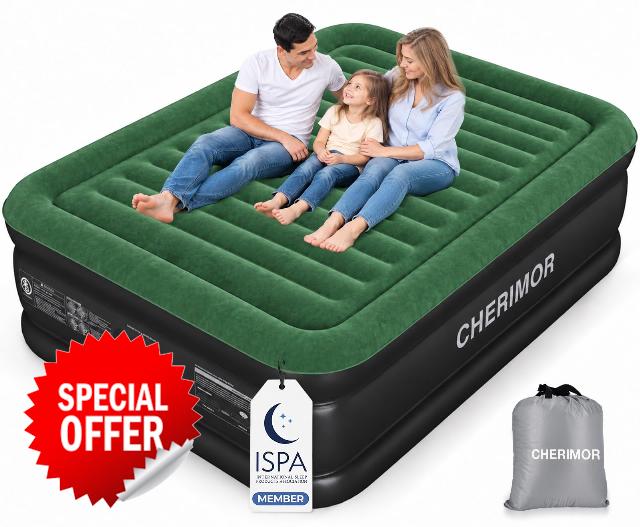 CHERIMOR Queen Air Mattress with Built in Pump