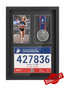 Marathon Medal Display Frame: Medal Bib and Photo Display Case                                                          3 in 1 Memory Shadow Box
