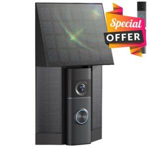4W Solar Charger Compatible with Ring Battery Doorbell 2K Plus/4K Pro 2026                                                          Upgrade Solar Panel for Ring 2nd-Gen 2026 Release Battery Doorbell 2K Plus & 4K Pro - 2 Prong Po