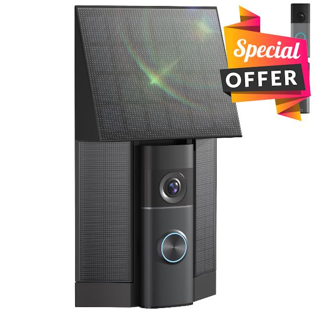 4W Solar Charger Compatible with Ring Battery Doorbell 2K Plus/4K Pro 2026                                                          Upgrade Solar Panel for Ring 2nd-Gen 2026 Release Battery Doorbell 2K Plus & 4K Pro - 2 Prong Po