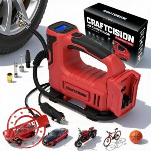 Tire Inflator Portable Air Compressor Compatible with Milwaukee M18 Battery Air Pump with Digital Pressure Gauge