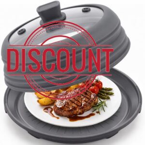 2-in-1 Glass Microwave Splatter Cover with Plate