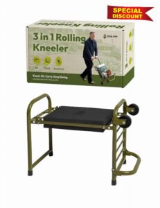 Uncle John Garden Kneeler and Seat with Rolling Hand Truck Mode