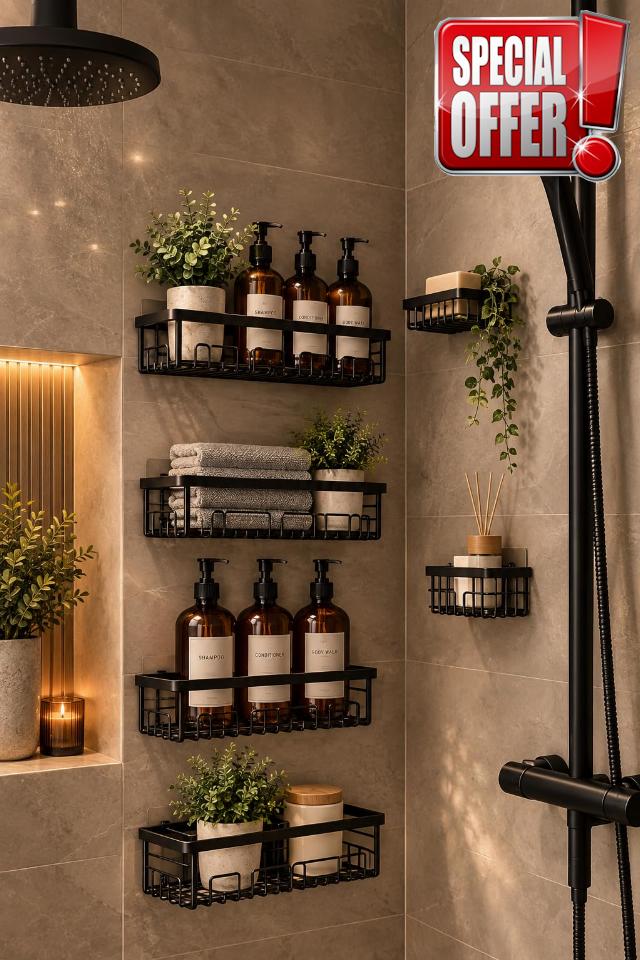 13PC Bathroom Accessories Set & Decor - Shower Caddy