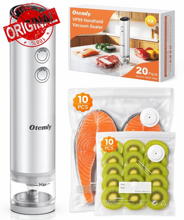 Compact Handheld Vacuum Sealer for Food with 20 Reusable Vacuum Bags                                                          70KPa Powerful Suction