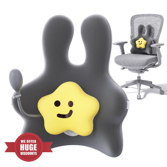 Inflatable Lumbar Support Pillow for Office Chair Memory Foam Back Cushion                                                          Adjustable Back Pillow for Chair