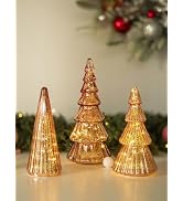 Glasseam Glass Christmas Tree Silver: 5 Pcs Mercury Glass Christmas Decorations Indoor Tabletop X...