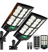 Solar Street Lights Outdoor Waterproof, 20000LM 6500K Motion Sensor LED Flood Lights, Dusk to Daw...