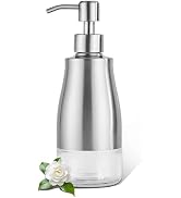 Amber Glass Hand & Dish Soap Dispenser Set for Kitchen 2 Pack 17OZ modunful | Gold stainless pump...