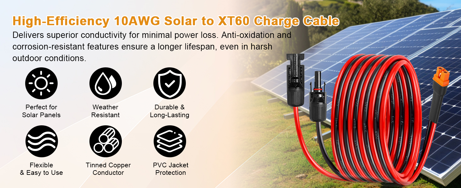 xt60 to solar cable