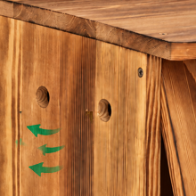 The metal ring reinforces the entrance and helps prevent biting and destruction