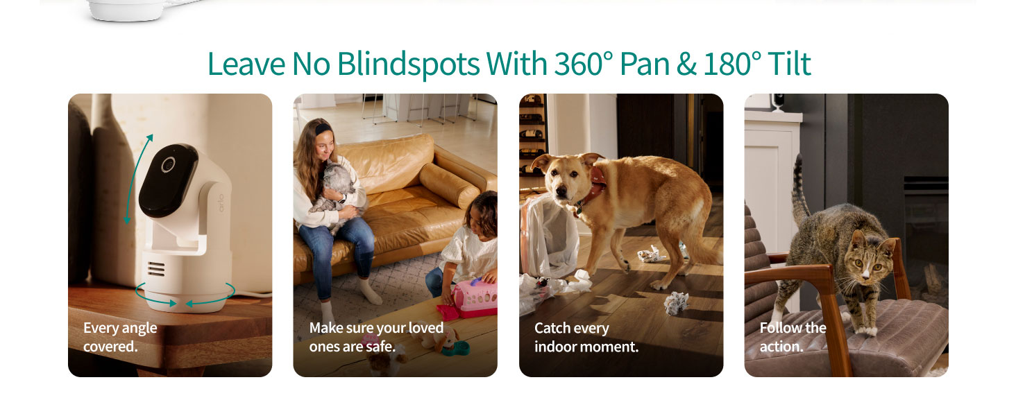 Arlo Essential Indoor Pan Tilt Zoom Security Camera 2K