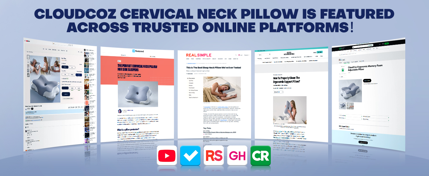 CLOUDCOZ CERVICAL NECK PILLOW IS FEATURED ACROSS TRUSTED ONLINE PLATFORMS!