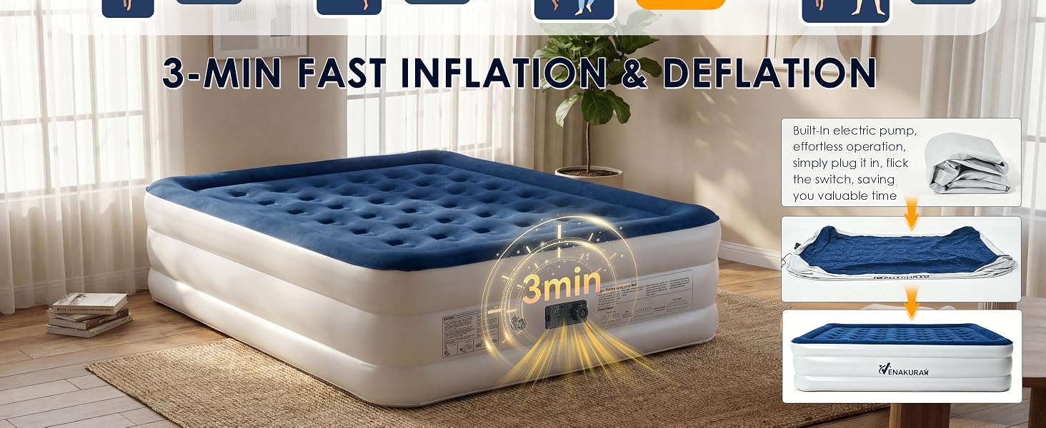 Queen Air Mattress with Built in Pump