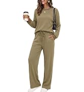 Womens 2 Piece Outfits Lounge Set Loose Casual Matching Sets 2026 Sweatsuit | Drop Shoulder Sweat...