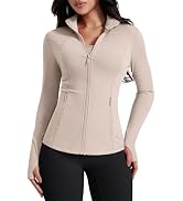 AVGO Womens Workout Jackets Lightweight Athletic Zip Up Jacket Slim Fit Running Gym Top with Pock...
